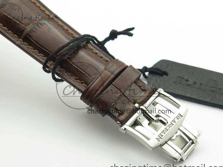 0416 FreshLook Villeret 6654 SS Complicated Function OMF 1:1 Best Edition White Dial On Brown Leather Strap A 8119